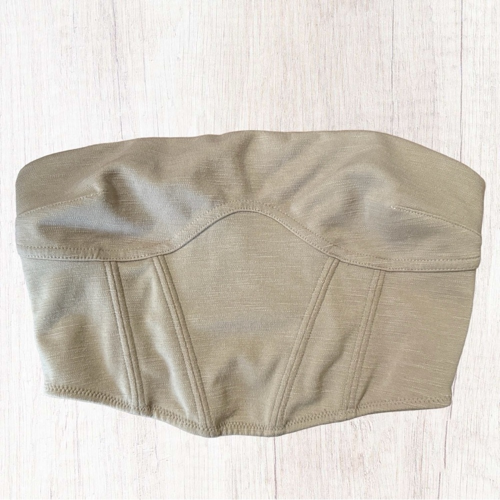 Urban Outfitters Out From Under Nude Tan Crop Corset Strapless Tank Top Sz Small